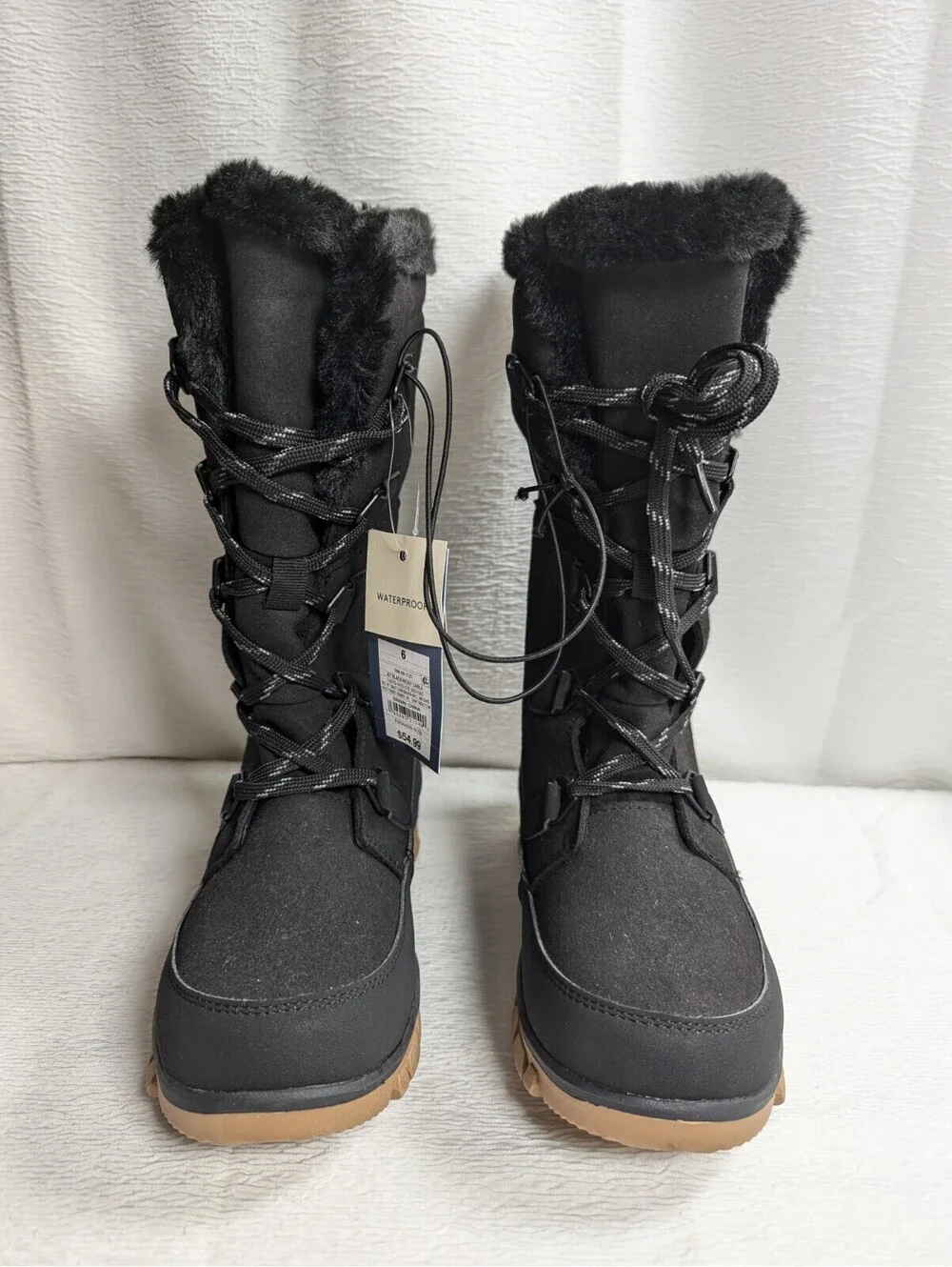 Thermolite - Ecomade - Women's Boots - Faux Fur Lace Up Boots - Size 6